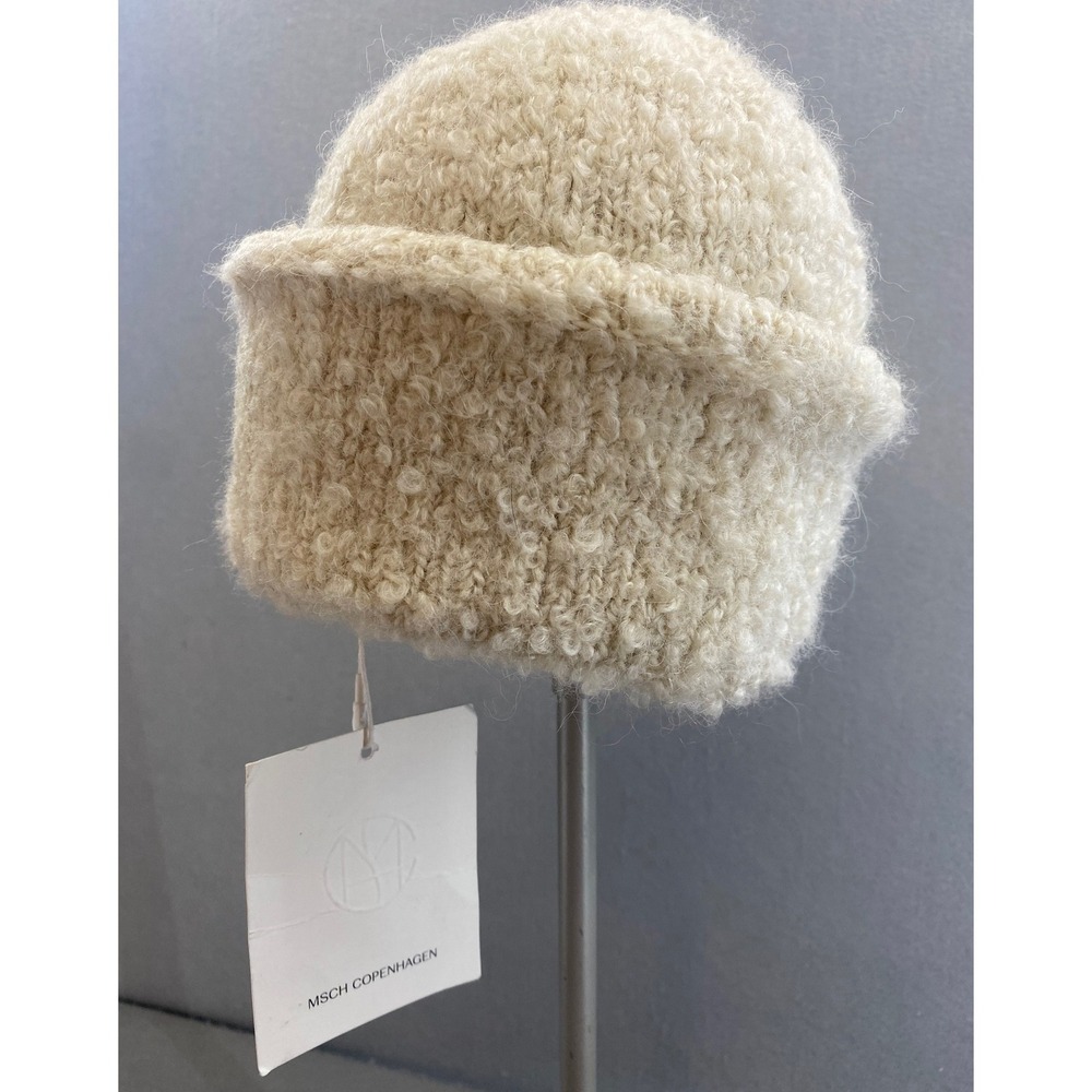 MSCH Copenhagen Dunya Beanie Oatmeal Alpaca Wool Blend‎ Boucle Knit Hat